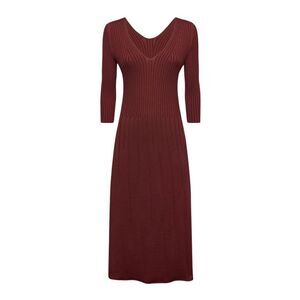 Wolford Merino Wool Rib Dress Burgundy NWT M